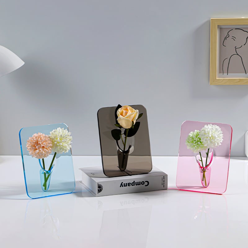 FloraFrame | Acrylic Picture Frame Vase | Modern & Elegant | Transparent