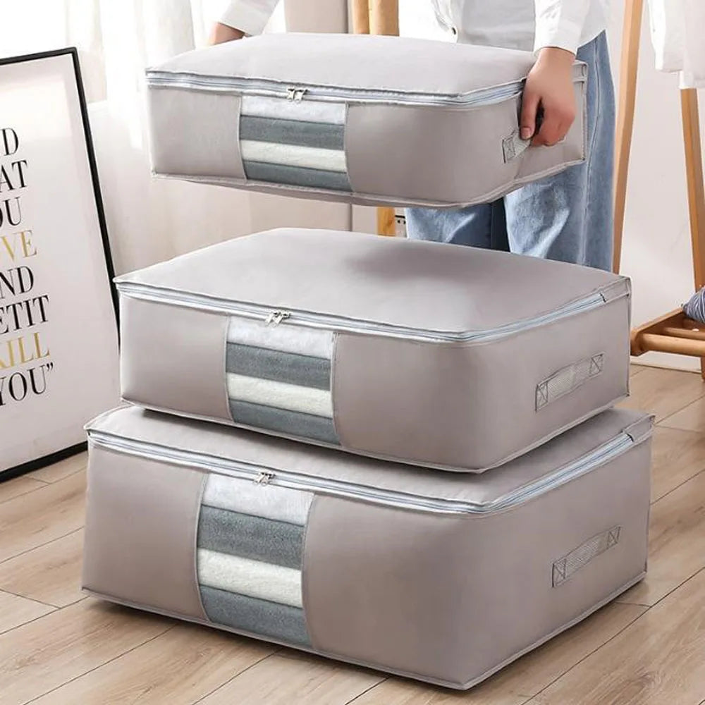 Foldable Dress Storage Bag | For Blankets, Pillows & Clothes | SoftStow Non-Woven Fabric Organizer