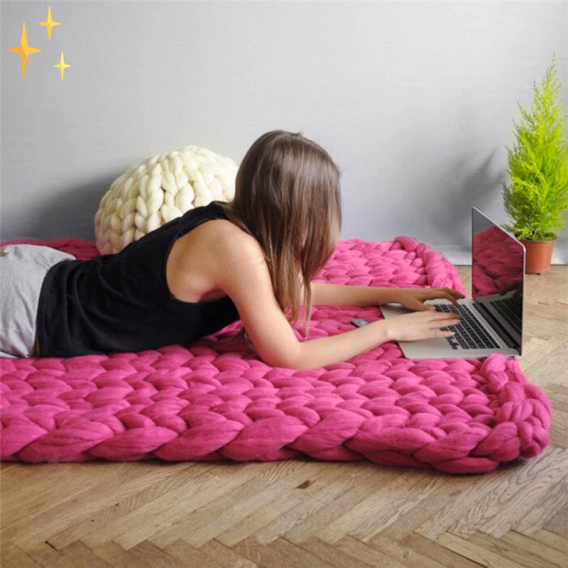 Chunky Knit Blanket | Extra Large & Warm | Home Accessory | Handmade Design