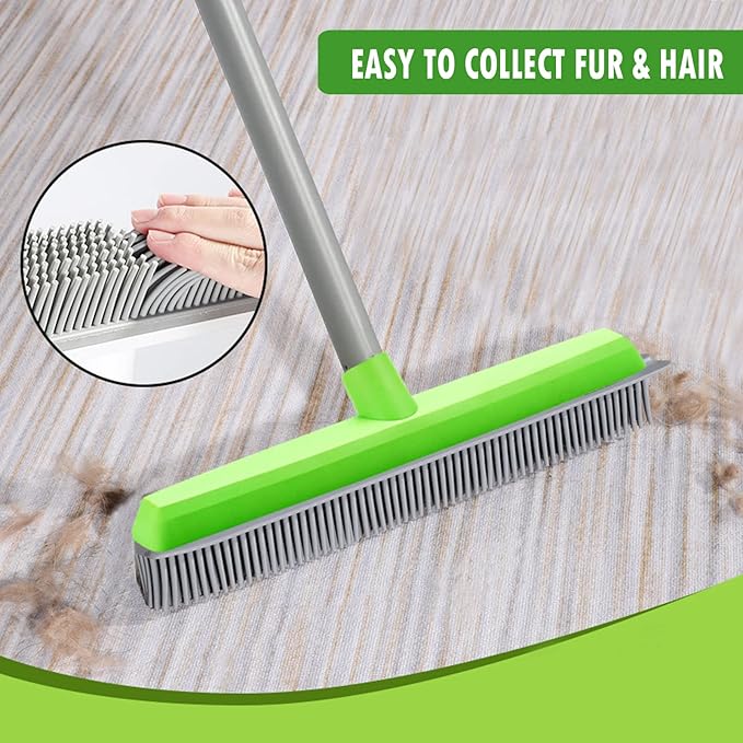 FelloClean | Tierhaarentferner mit Teleskopstiel | Für Teppiche & Hartböden | Verstellbar 60–120 cm