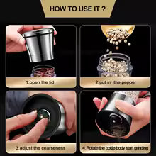 2-in-1 Spice Grinder SPICURA DuoMill | Stainless Steel Double Grinder for Salt & Pepper | Manual & Stylish