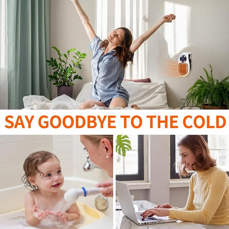 EcoHeat Plug-in Fan Heater | Energy Efficient & Quiet | Digital Thermostat & Timer | EU Plug