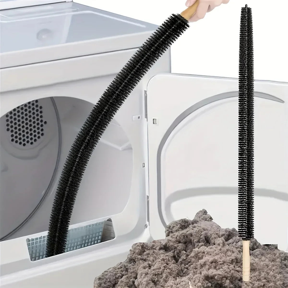 Dustello Cleaning Brush with Wooden Handle | Flexible & Extra Long | For Radiators, Pipes & Furniture Gaps | 70–75 cm