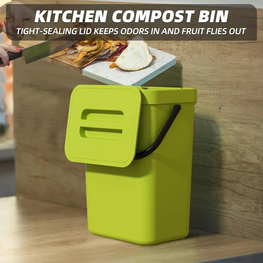 Binova Mini Trash Can | With Lid | Hanging & Wall Mount | Compact & Odor Blocking | For Kitchen, Bathroom & Office