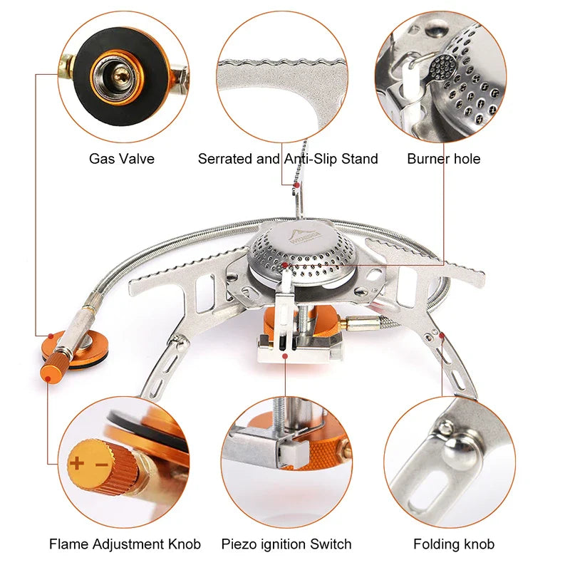 FlameTrek Gas Stove | Compact & Powerful | For Outdoor, Camping & Trekking | Includes Carrying Case