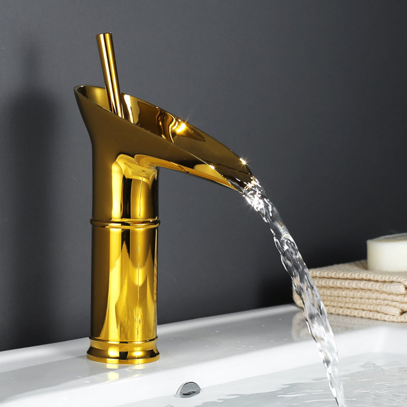 AquaVintura Antique Waterfall Faucet | Brass Tap with Single Lever Mixer | Hot & Cold Water | Bronze Finish