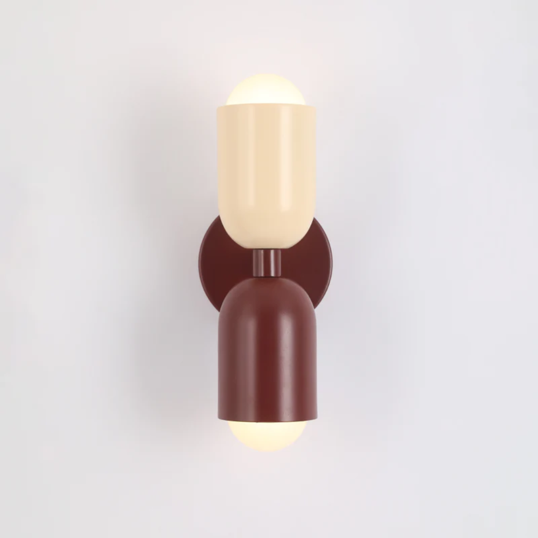 DuoGlow Wall Light | Double-Sided LED Lighting | Color Highlight for Your Home | Metal Housing in Green, Pink, or Red