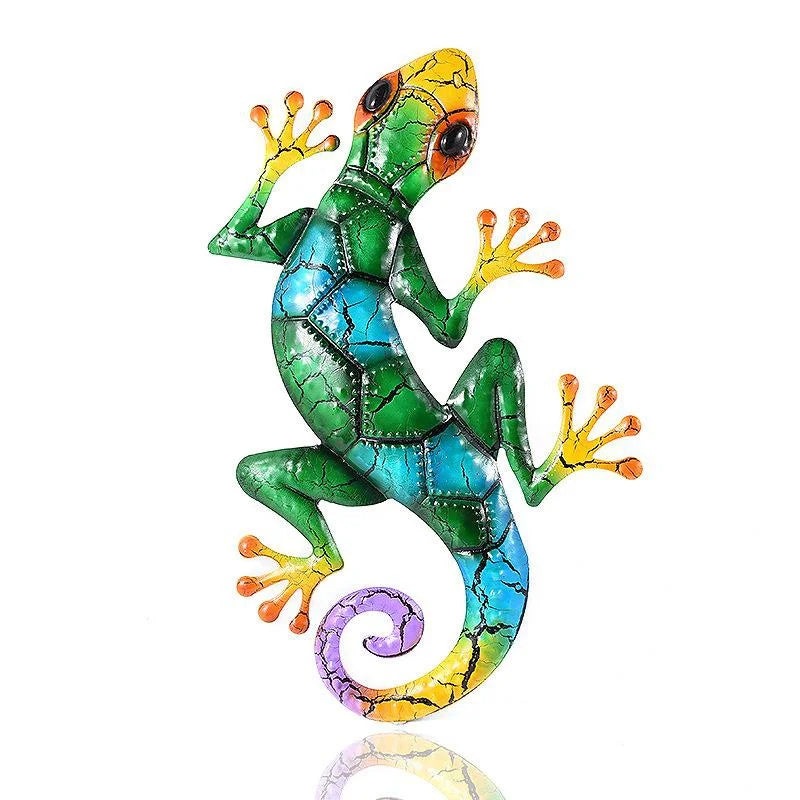 Artinova Wall Decoration Animal Motif | Handcrafted from Wrought Iron | Colorful Accents in Green, Red, or Blue