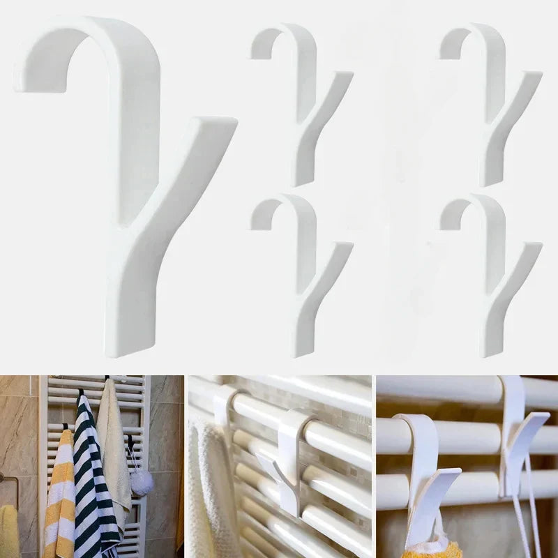 HeatHook Radiator Hook Set | Pack of 4 | Space-Saving & Transparent | For Bathroom & Kitchen