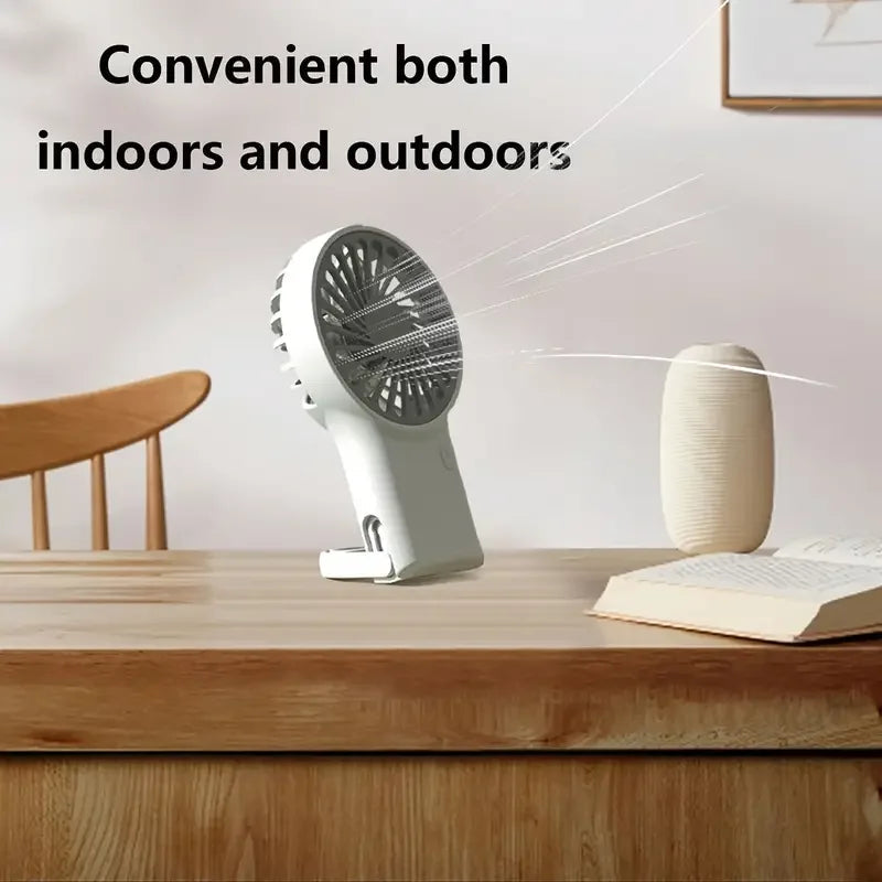 BreezeeGo MinQi Fan with Carabiner | USB Rechargeable & Foldable | Quiet & Portable | For Travel, Office & Home