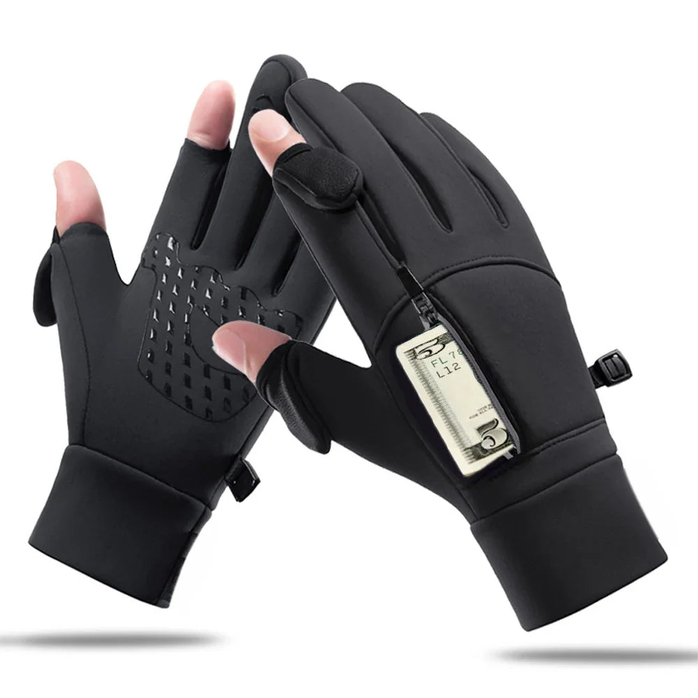 FrostGrip | Winter Gloves with Fold-Back Fingertips | Waterproof, Windproof & Touchscreen Compatible | M–XL