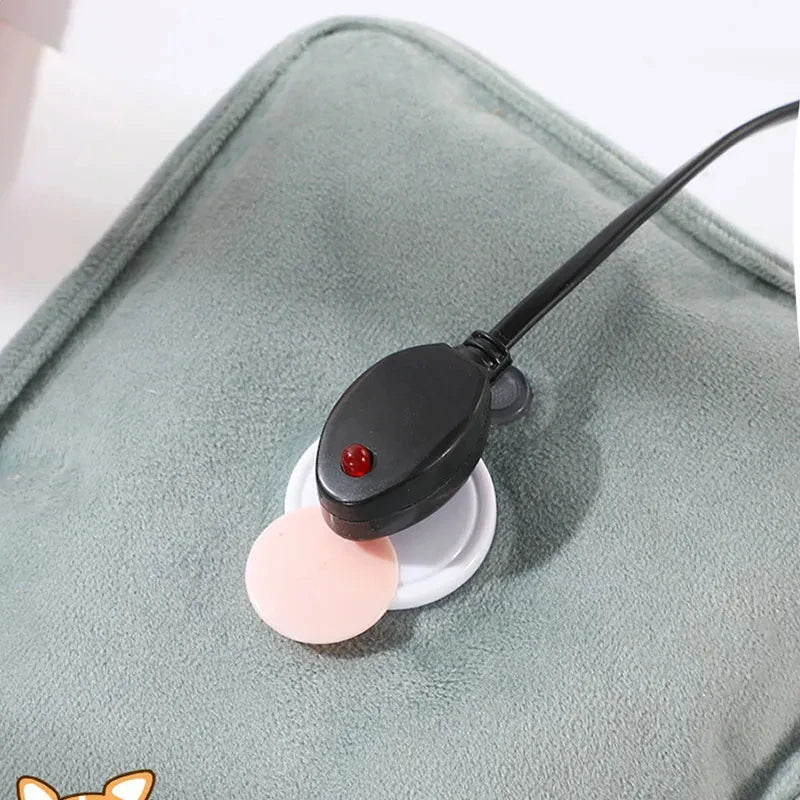 Electric Hot Water Bottle HeatHug | Rechargeable Hand & Body Warmer | Plush Rabbit Fur Material | Safe & Explosion-Proof