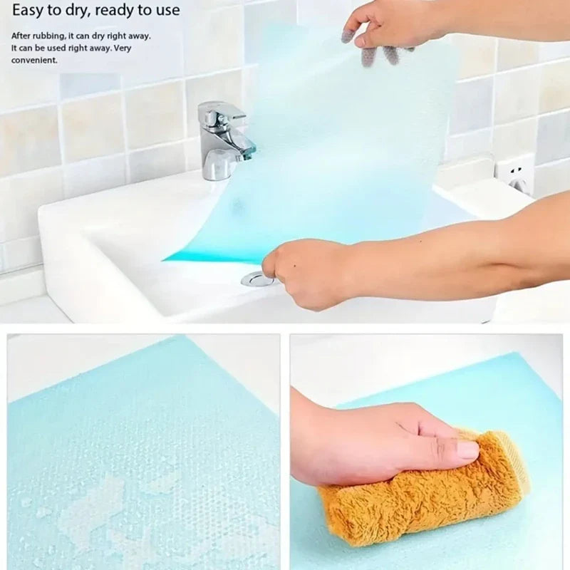 FridgeGuard Set of 4 Refrigerator Mats | EVA Material | Washable, Mold-Resistant & Anti-Oil | For Refrigerator, Drawers & Shelves