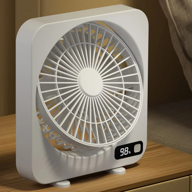 AeroLino USB Desk Fan | 5-Level Digital Display | Portable & Quiet | For Office, School & Home