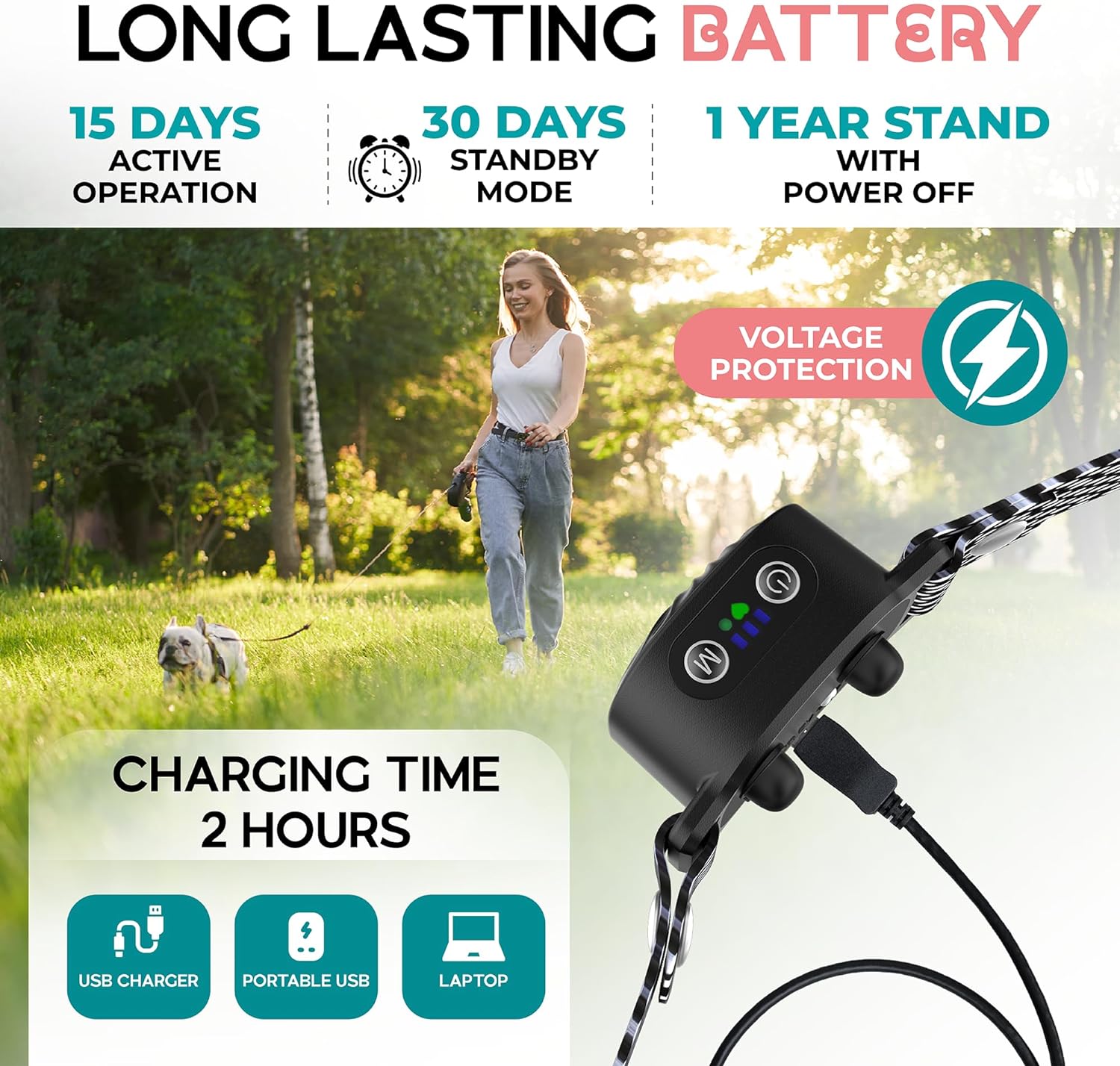 BelloSilent Anti-Bark Collar for Small Dogs | With Sound & Vibration | IP87 Waterproof | Adjustable & Gentle in Training
