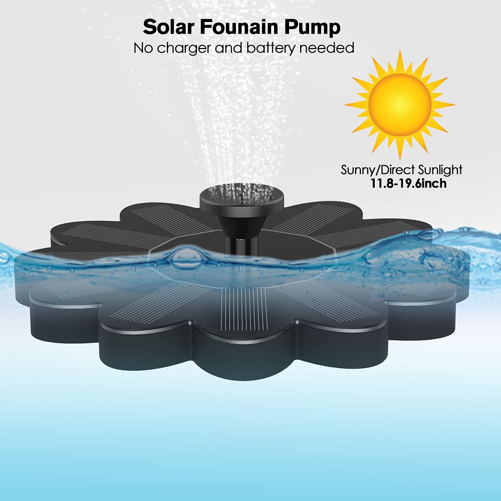 AquaBlüte | Solar-Gartenbrunnen | Blumenförmiges Wasserspiel | Solarbetriebene Springbrunnenpumpe für Teich und Pool