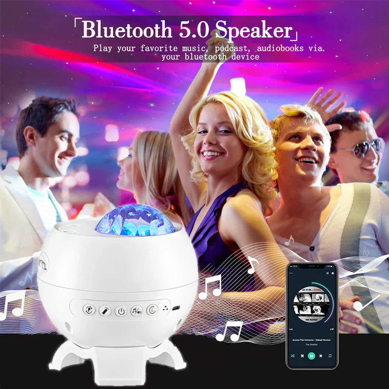 Auroria Northern Lights Projector | 3-in-1 Aurora, Stars & Moon | Bluetooth Speaker & White Noise | 360° Galaxy Night Light
