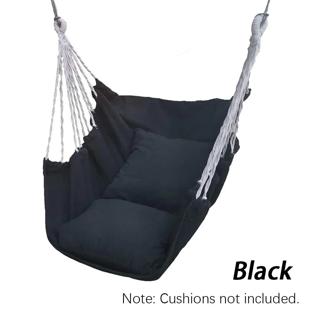 HÄNGELUX Hanging Chair | 250 kg Load Capacity | For Balcony, Garden & Living Room | Soft Cotton Blend – White/Grey/Black