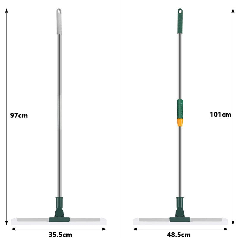 Flexiva Telescopic Cleaning Brush with Silicone Lip | 180° Swiveling | For Floors, Windows & Bathroom