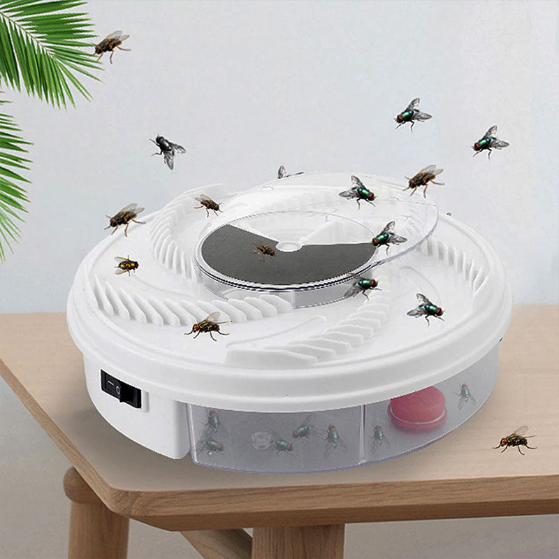 InsektoSilent Fly Trap with Rotation & Bait Chambers | Quiet & Environmentally Friendly | For Indoor & Outdoor Use