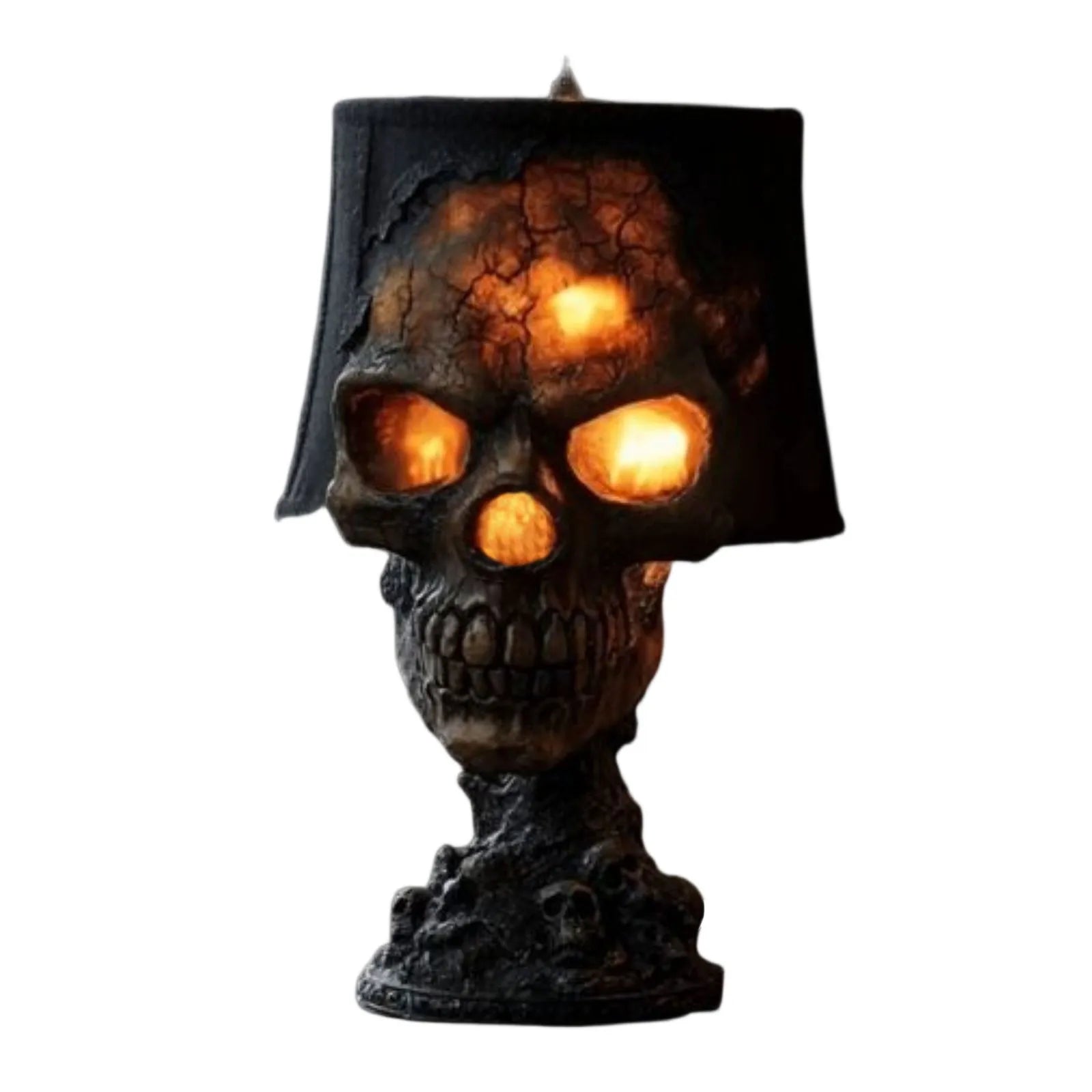 Gothic Table Lamp SkullFire | Halloween Skull Decoration | LED Ambient Light | 20 x 11 x 11 cm