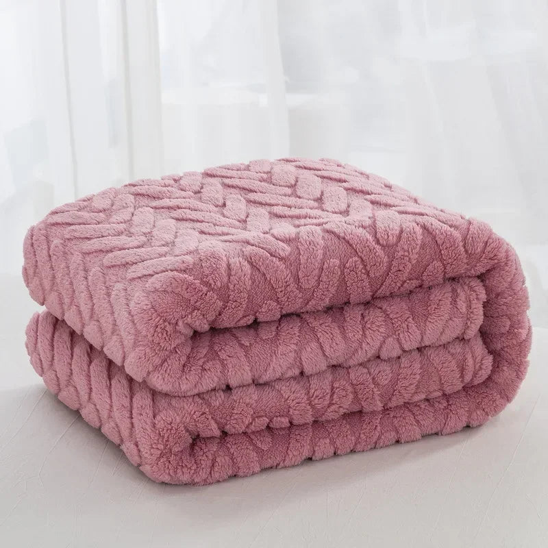 Jacquard Fleece Blanket CozyWeave | Single-Layer & Double-Sided | Soft Tafu & Shu Cotton Fleece | For Autumn & Winter
