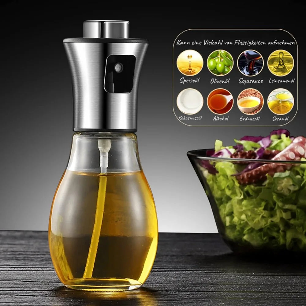 CulinaMist Pro Oil Sprayer 200 ml | Fine Mist & Improved Nozzle | For Oil, Vinegar & Lemon Juice | Stainless Steel & Glass