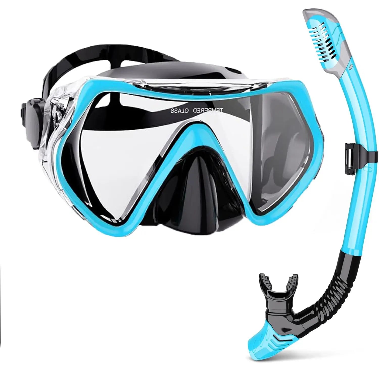 AquaVision Snorkel Mask Set for Adults | Anti-Fog & Impact-Resistant | Silicone Seal & Dry Snorkel | 180° Field of View
