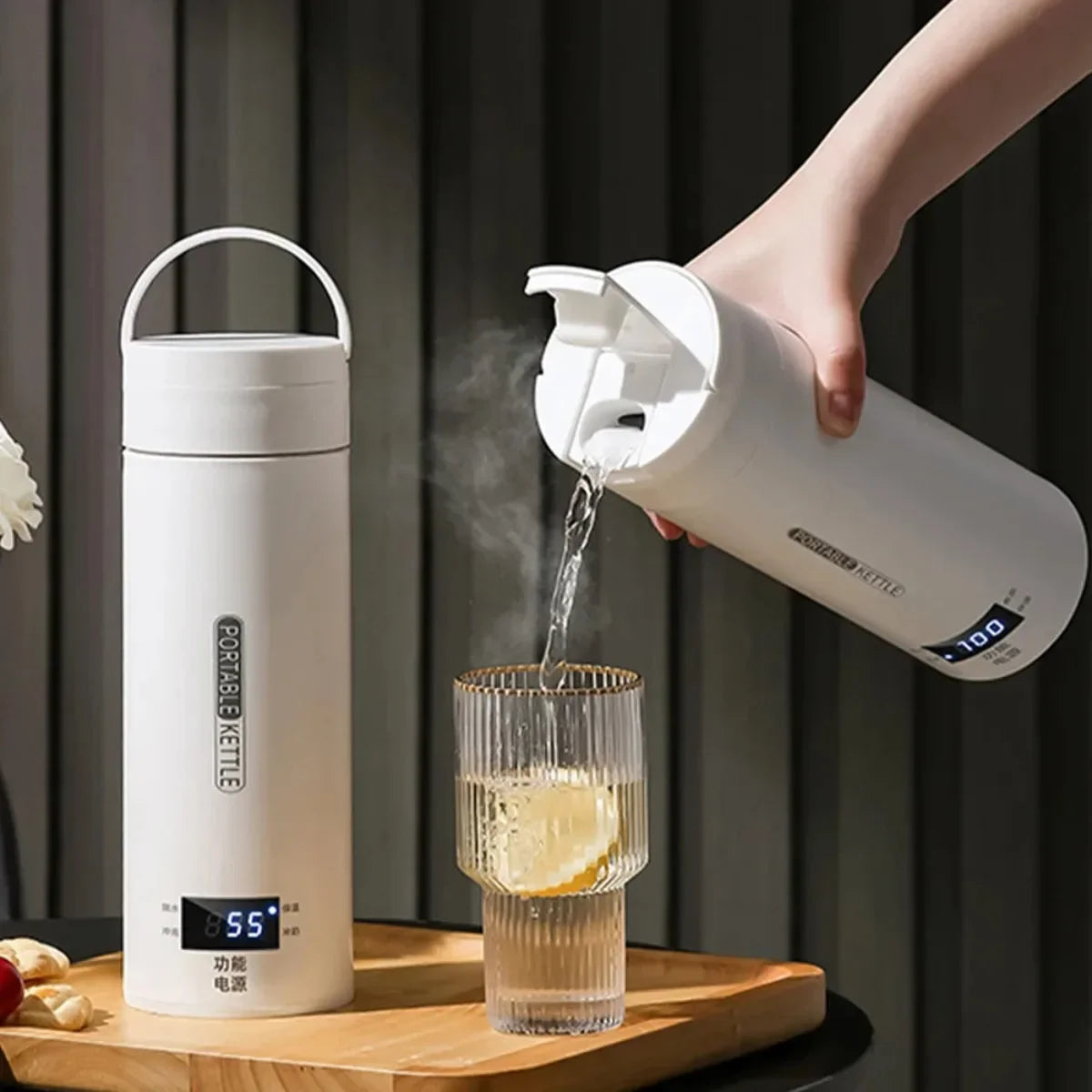 Electric Travel Kettle | 500 ml | Mini Thermo Pot with LCD | For Tea & Coffee On the Go