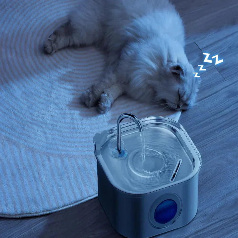 Felindra Cat Drinking Fountain made of Stainless Steel | Flowing Water for Better Hydration | Quiet & Hygienic | 2.5 L Capacity