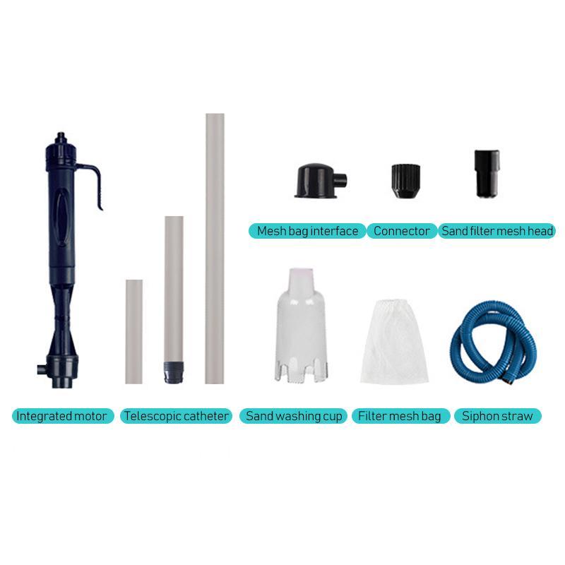 AquaCleanse | Elektrischer Aquarium-Kiesreiniger | Automatischer Wasserwechsler | Batteriebetriebene Mulmglocke