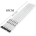 GrillSpear Grill Skewers 55 cm | Set of 6 | Stainless Steel with Beech Wood Handle | Extra Long & Heat Resistant