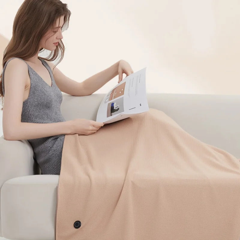 CozyTherm Wear USB Heated Blanket for Wearing | 150 × 85 cm | 3 Temperature Settings | Machine Washable & Portable