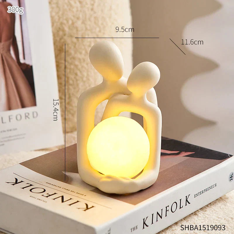 Ceramic Mood Light Lunavia | Handmade Design Object with Soft LED Globe | Elegant Home Decor