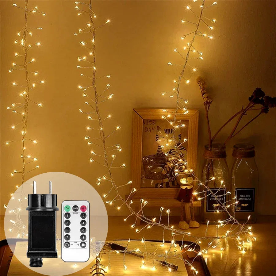 Cluster LED String Lights Lumistra | Warm White & Cool White | 36 m Silver Wire | Waterproof IP44 | For Christmas, Wedding & Party