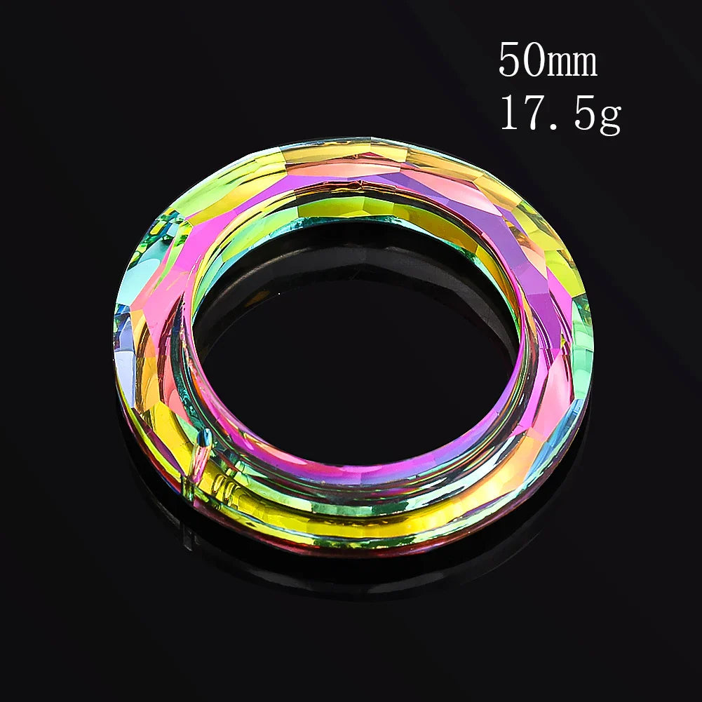 Crystal Suncatcher LumiRing 50 | Ø 50 cm | Glass Prism for Windows, Garden & Decoration | Rainbow Catcher for Light Effects
