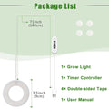 FloraHalo Plant Lamp | LED Full Spectrum Plant Lamp | 10 Brightness Levels & Timer | Ceiling & Under-Cabinet Halo Light for Houseplants