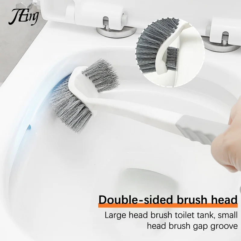 CleanTwin Toilet Brush | Double-Sided Toilet Brush with Long Handle | Deep Cleaning & Hygienic | Space-Saving Hanging Design