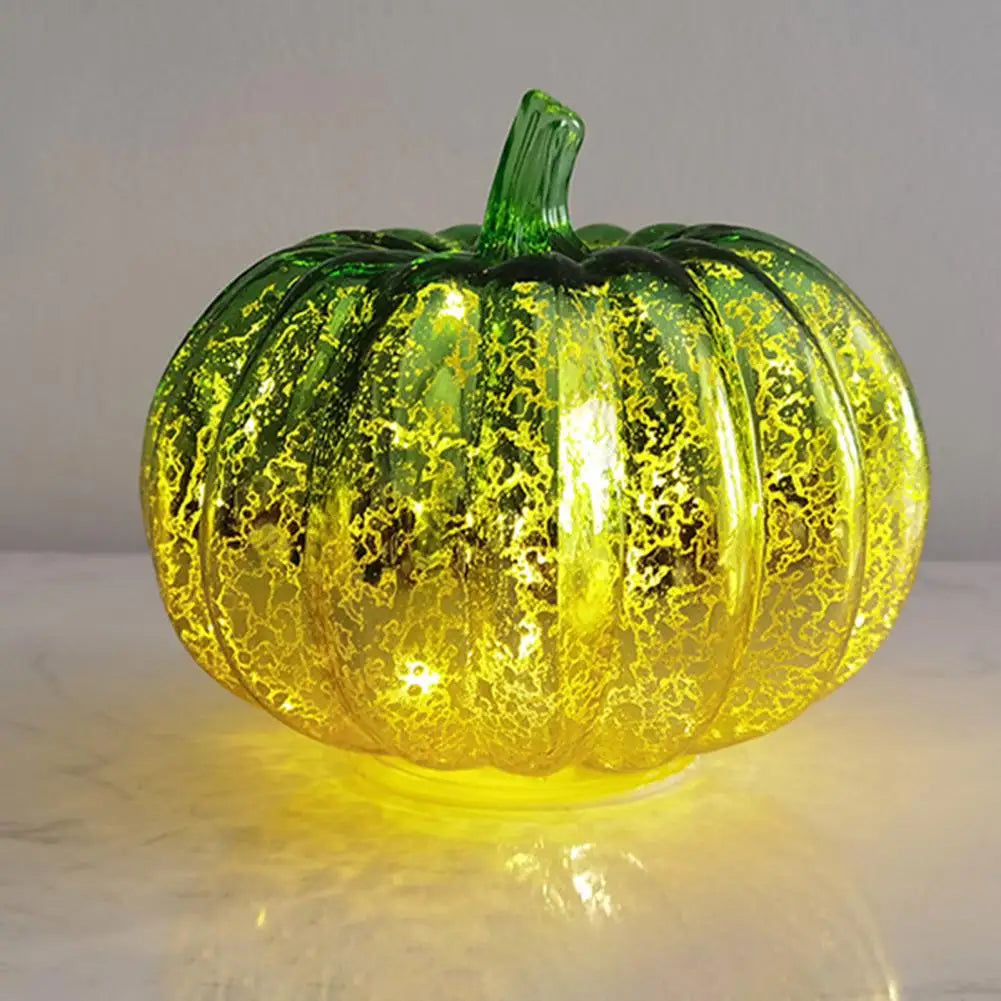 Aurelia Glow Glass Pumpkin Decoration | Starry Sky Design | LED & Timer Function | Autumn & Halloween