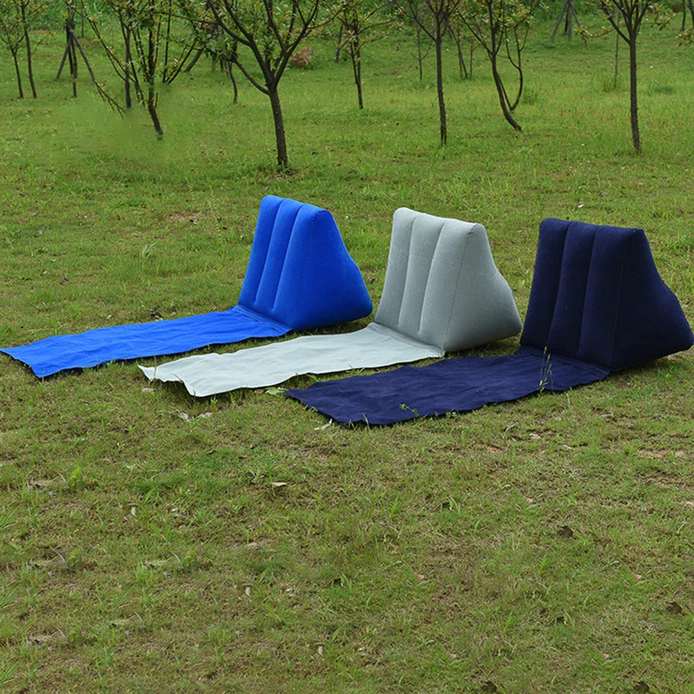 Inflatable Beach Mat with Backrest | Foldable & Comfortable | LuftLounge Travel & Camping Lounger Cushion