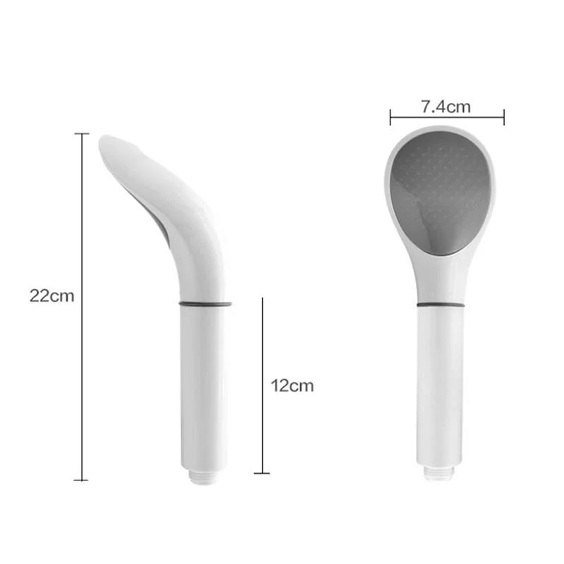 AquaVelo High-Pressure Shower Head with Water-Saving Function | White Handheld Shower with Filter & Standard Connection – 22×12×7.4 cm