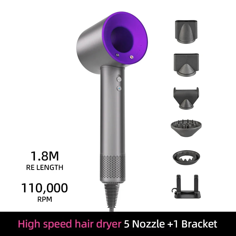 Ion Hair Dryer | 200 Million Negative Ions | Intelligent Temperature Control | 110,000 RPM