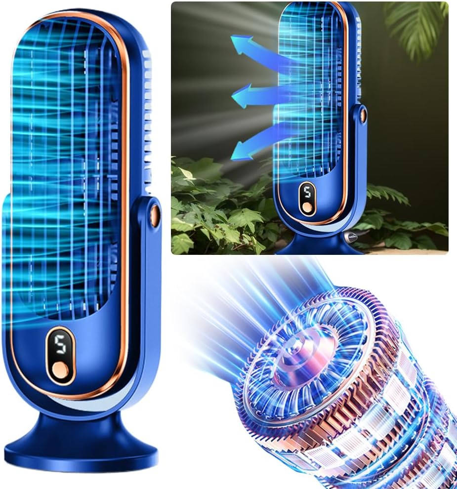 AeroVivo | Tragbarer USB-Ventilator | Dual-Motor | Leistungsstarker Akku | Für Büro, Reisen & Camping