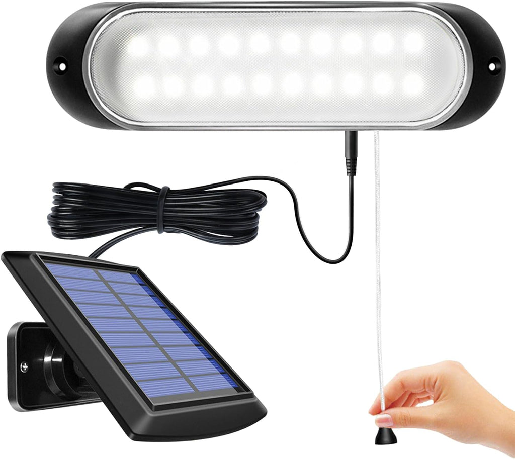 SunGlow 20-LED Solarleuchte | Trennbar | 5 m Kabel | IP44 Wasserdicht | Pull-Schalter | Garten, Haus, Terrasse & Zimmer