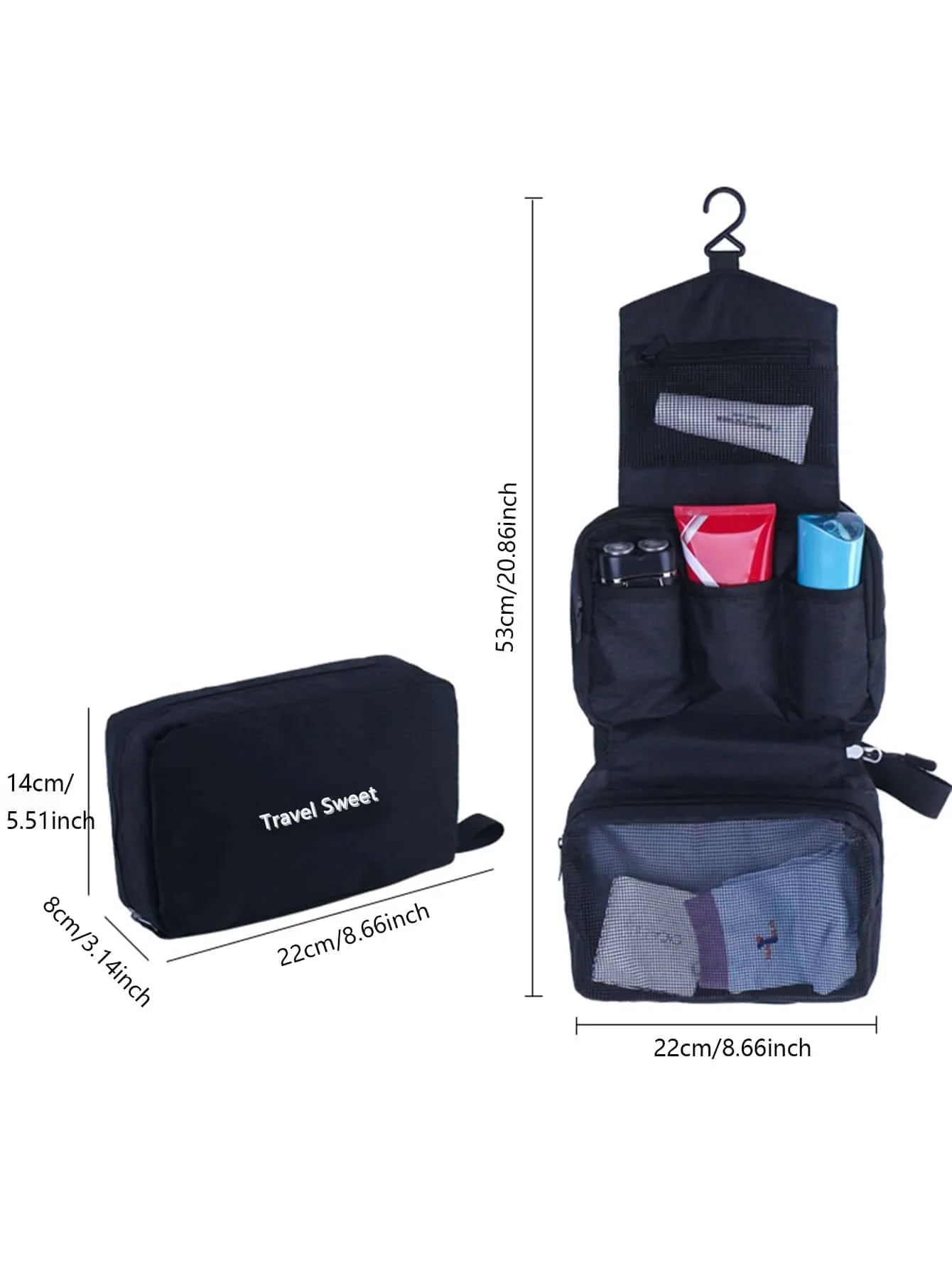 Foldable Travel Toiletry Bag DryNexa TravelCube | Multi-layer Design with Wet-Dry Separation | Space-saving & Waterproof