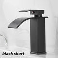 Aqualis Noir Waterfall Basin Mixer Tap | Stainless Steel | Hot & Cold Water | For Bathroom & Guest WC