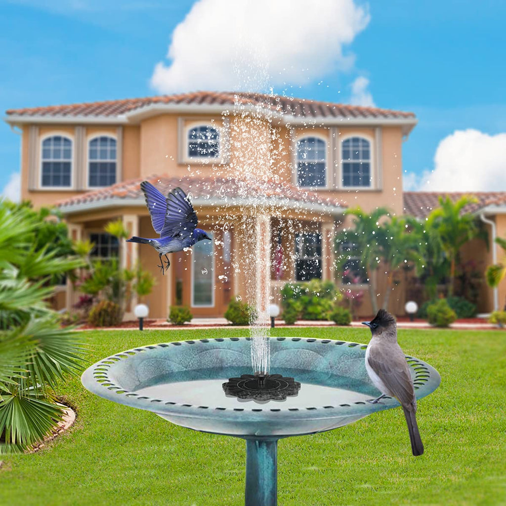 AquaBlüte | Solar-Gartenbrunnen | Blumenförmiges Wasserspiel | Solarbetriebene Springbrunnenpumpe für Teich und Pool