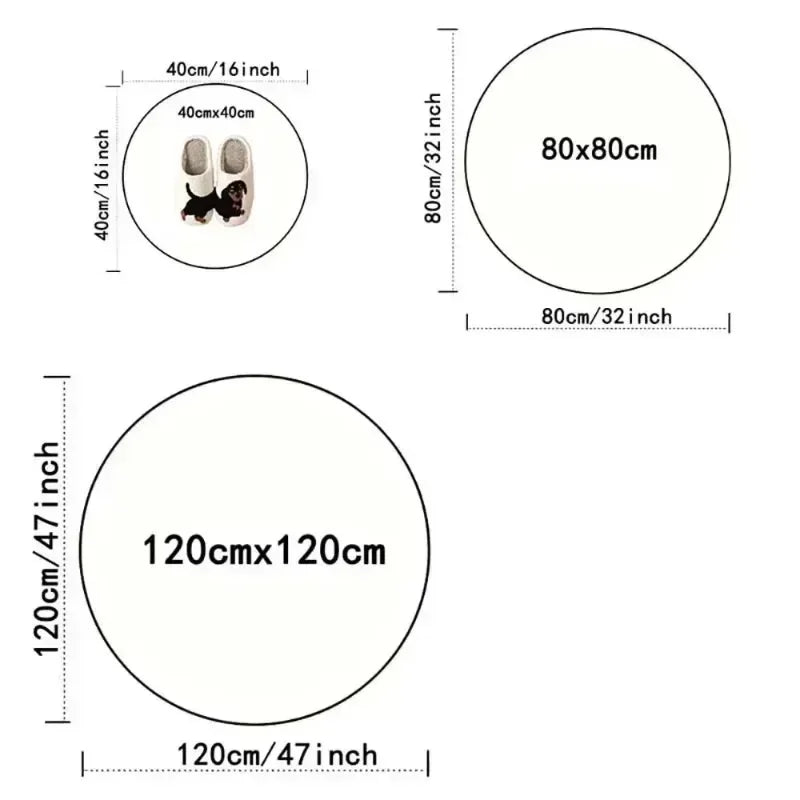CosyLuxe | Christmas Tree Rug | Round & Non-Slip | 40–120 cm | Washable Flannel Mat for Tree, Living Room & Decoration