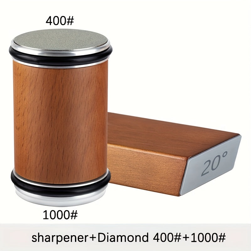 EdgeCraft DuoSharp Sharpening Stone Set | Diamond Stone with Magnetic Holder | 15° & 20° Sharpening Angle | Wood & Metal