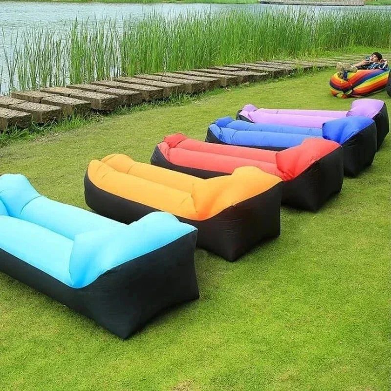 Airvana Inflatable Sofa Outdoor | Portable Air Couch for Camping & Beach | With Headrest & 30h Durability